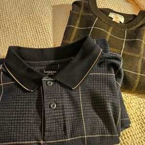 Haggar and Dockers Plaid Polo Shirts - Black and Gold